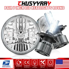 for FJ Cruiser 2007-2014 Pair 7'' Inch Round LED Headlight Combo Hi/Lo Beam Lamp