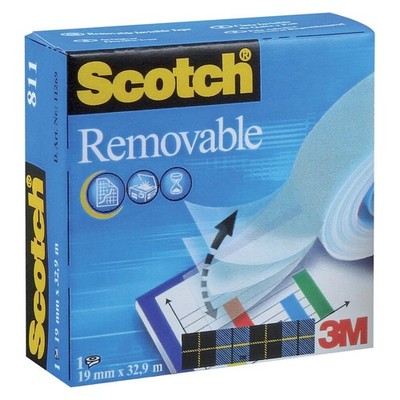 3M Scotch Removable 811-1933 Klebeband: 19 mm, 33 m, transparent