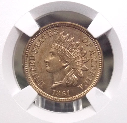 1861 Indian Head Copper Nickel Cent 1c NGC MS62 #015 Unc Uncirculated ECC&C, Inc