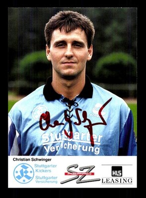 Christian Schwinger Autogrammkarte Stuttgarter Kickers 1992-93 Original Signiert