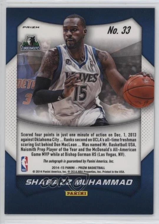 2014-15 Panini Prizm Auto Green Prizm Shabazz Muhammad #33 Auto - Image 2 of 2