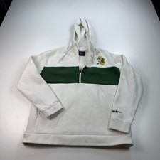NIke Green Bay Packers 1/4 Zip Pullover Hoodie Mens Small White Logo NFL