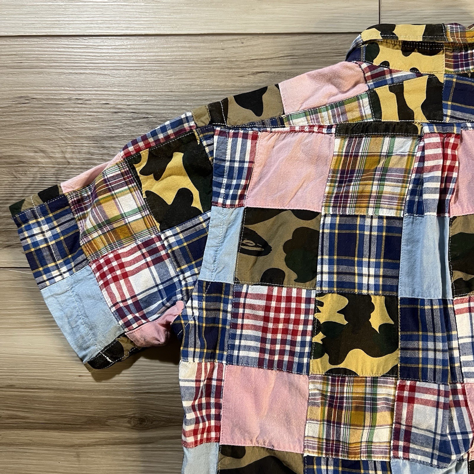 BAPE Camo Patchwork Short Sleeve Button Down Shir… - image 19