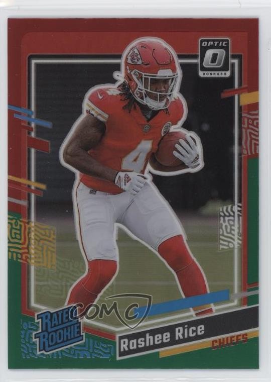 2023 Donruss Rated Optic Preview Red & Green Prizm Rashee Rice Rookie RC 1k3z