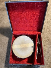 1950’s Vintage Rogers Eagle Badge Snare Drum, Original Case, Stand & Drum Pad.