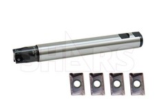 Shars 1 x 7-7/8" 90  Indexable End Mill 4 FL  4 APKT 1003 Inserts P 