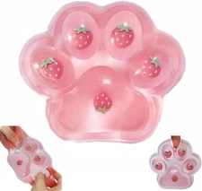Chicooan Large Cat Paw Taba Squishy Big Squeeze Toys 5-inch Strawberry Pink C...