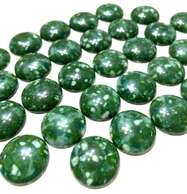 18 MM Green Cabochon Lot 30pcs Round Smooth Flat Back