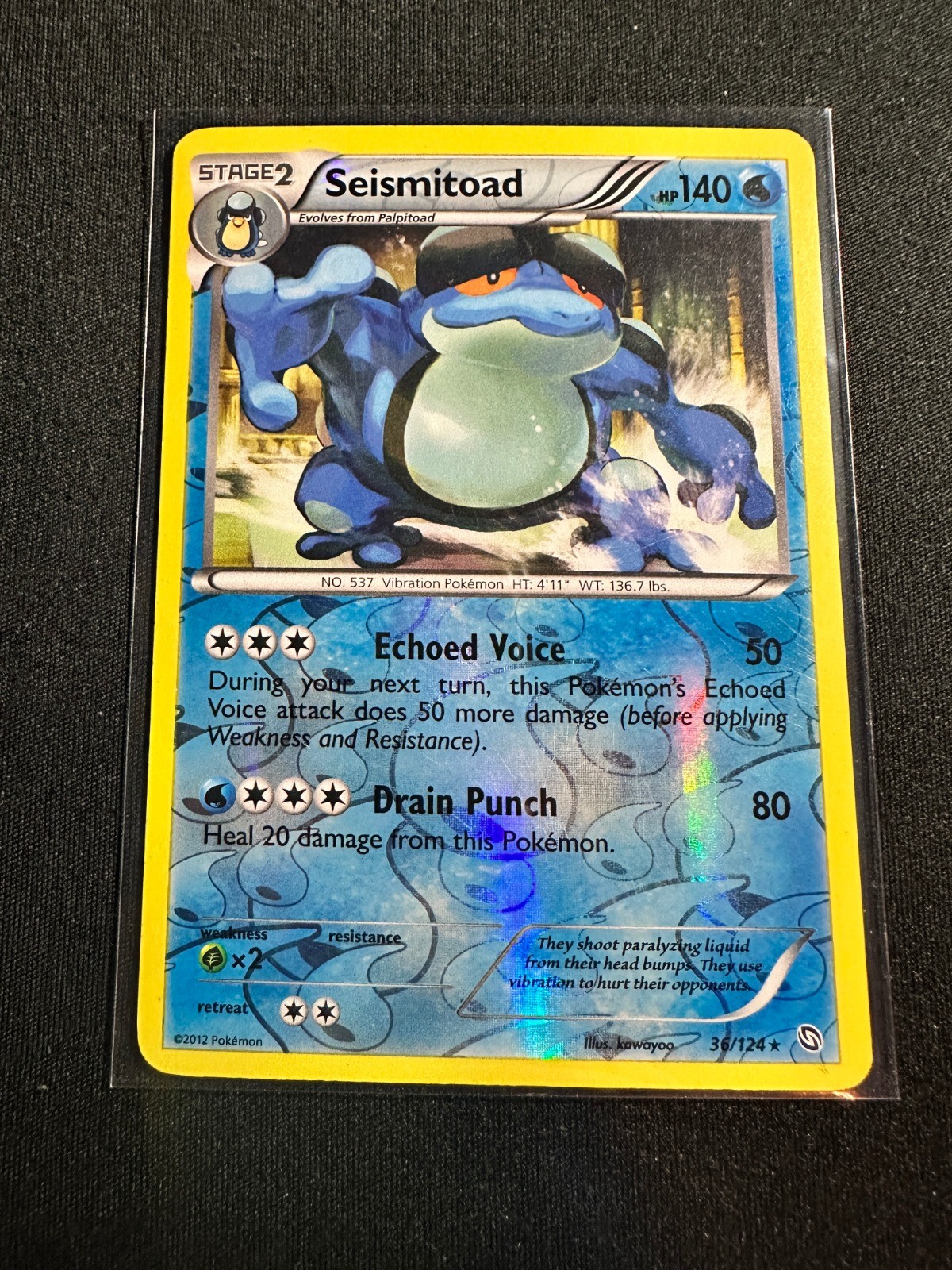 Seismitoad 36/124 Reverse Holo Rare Dragons Exalted LP