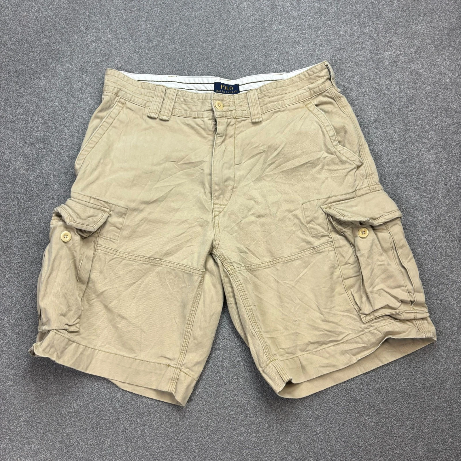 Polo Ralph Lauren Shorts Adult W34 Brown Utility Paratrooper Classic Canvas Men