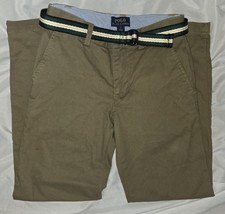 Polo by Ralph Lauren Kids' Tan Khaki Pants with Polo Belt Adj. Waist NWOT Boys