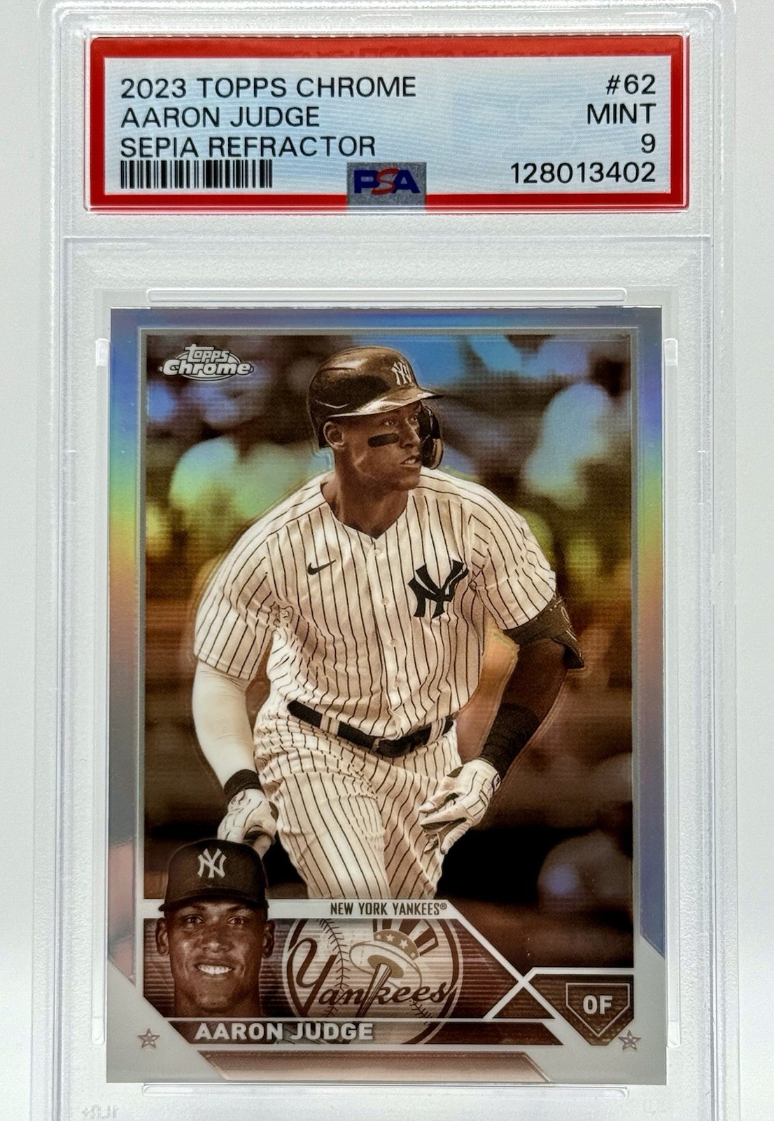 2023 Topps Chrome - Aaron Judge #62 Sepia Refractor PSA 9 Mint NY Yankees  🔥