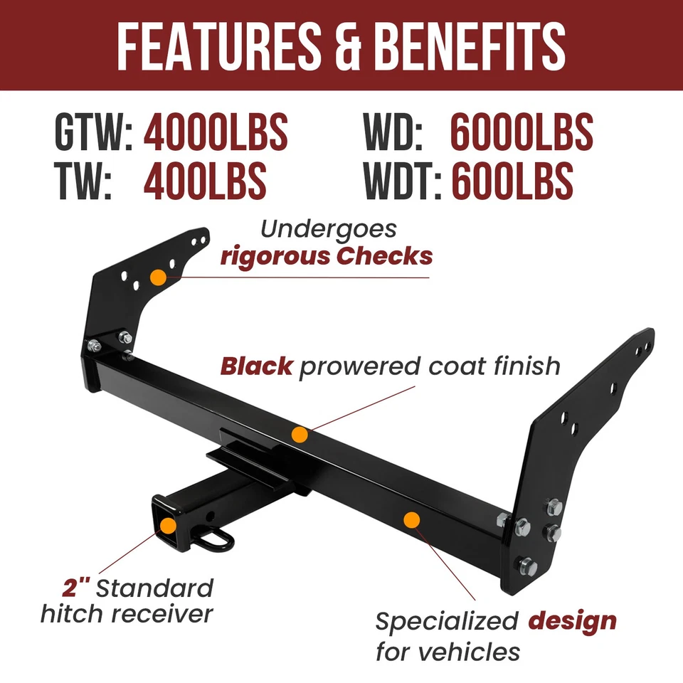 Class 3 Trailer Hitch For 1983-2004 Chevrolet S10/ GMC Sonoma S15/ Isuzu Hombre Foto 2 de 4