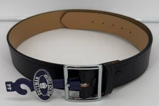 New Dutyman 1611 1-3/4" Black Plain Leather Garrison Belt Size 44