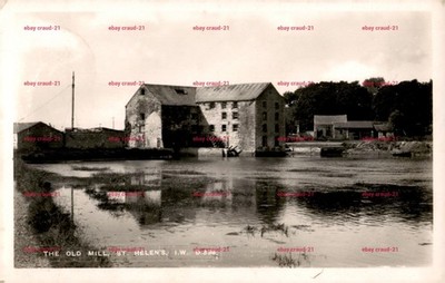 The Old Mill St Helens Isle of Wight Postkarte 2d Briefmarke gestempelt Vintage Sepia