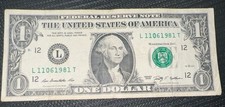 November 6, 1981 11061981 BIRTHDAY NOTE $1 Dollar Bill 2009