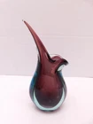 Vintage Murano Sommerso Glass Teardrop Vase Purple Blue