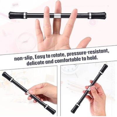 Spinning Pen Rolling Finger Rotating Gaming Trick Pen Fidget Students Silver/BLK