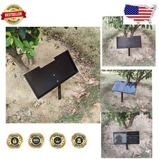 Grave Marker Stand 12"x6" Black Steel Pedestal Base - Durable Memorial Display
