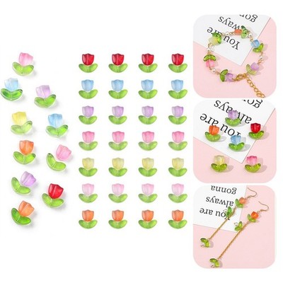 Glasperlen Perlen Armbandkette Tulpen Blumen Unbesch?digter Artikel Ungebraucht