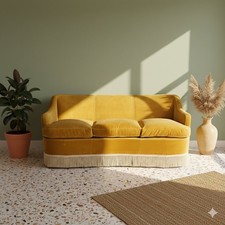 Vintage Sofa Fabric Spring Padding Design Italy 1950s Original