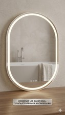 Specchio bagno moderno LED ovale - specchio da parete con sensore touch e illuminazione