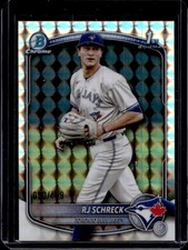 2025 Bowman Chrome RJ Schreck Geometric Refractor 1st Prospect #/499 Blue Jays
