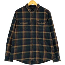 Used Orvis long-sleeved heavy flannel check shirt men's size L approx.