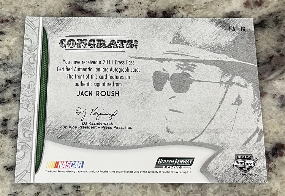 2011 Press Pass Fanfare Jack Roush Autograph Auto #’D 57/80 FA-JR - Image 2 of 2