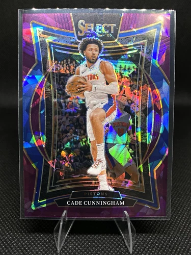 2024-25 Panini Select Concourse Cade Cunningham #65 Purple Cracked Ice /99