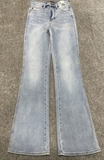 Judy Blue Jeans High Waist Long Inseam 3/26 Boot Cut Flare 26x33 NEW Light Wash
