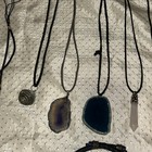 PRECIOUS STONE PENDANT NECKLACE VINTAGE JEWELRY Lot Of 14 Pic — photo 5