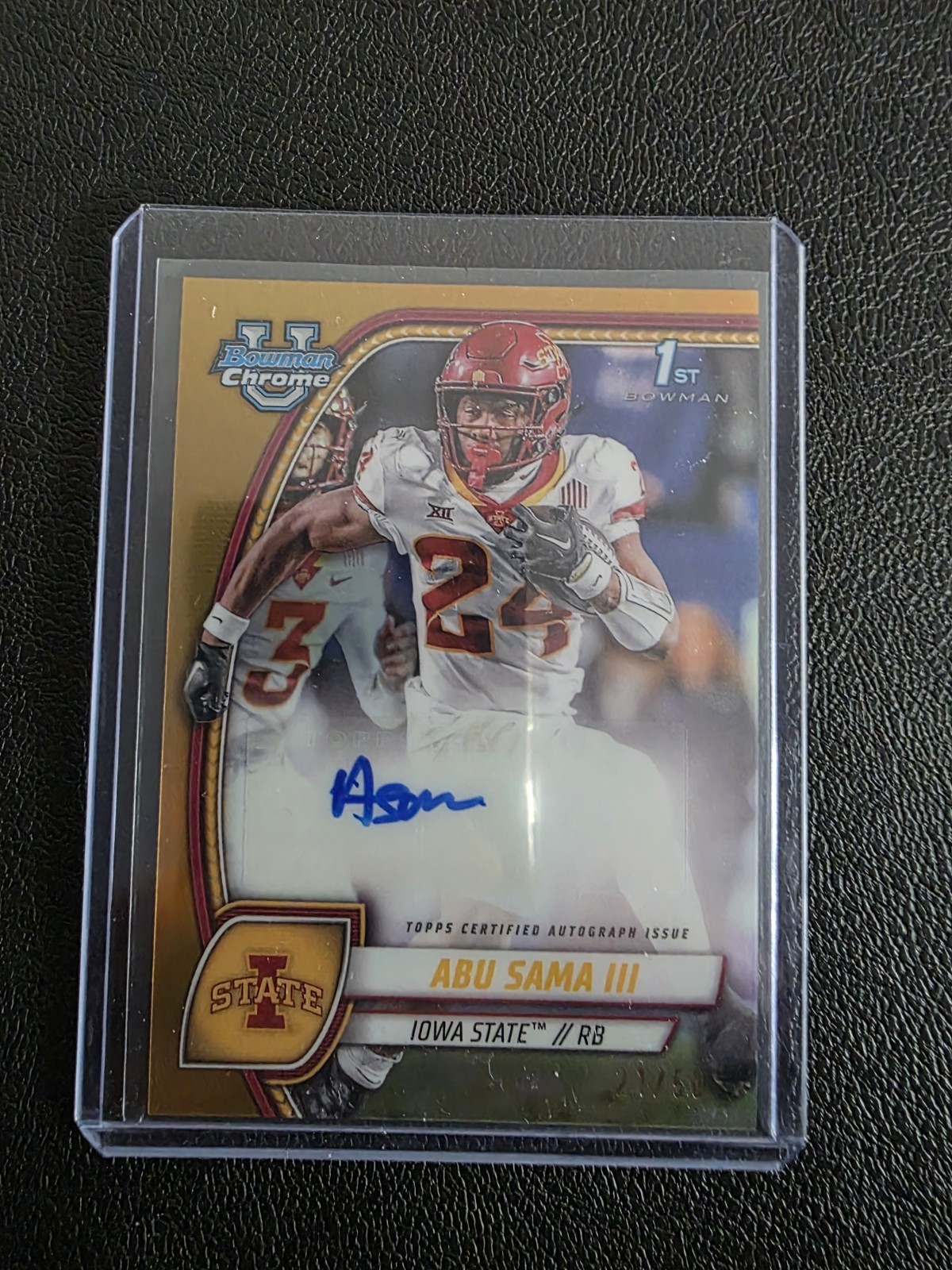 2024 Bowman University Chrome #PA-ASA Abu Sama III /50 Gold Refractor Auto