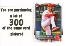 x300 Quinn Mathews 2025 (1st) Bowman Prospects #25 HUGE Rookie Card lot/set deal