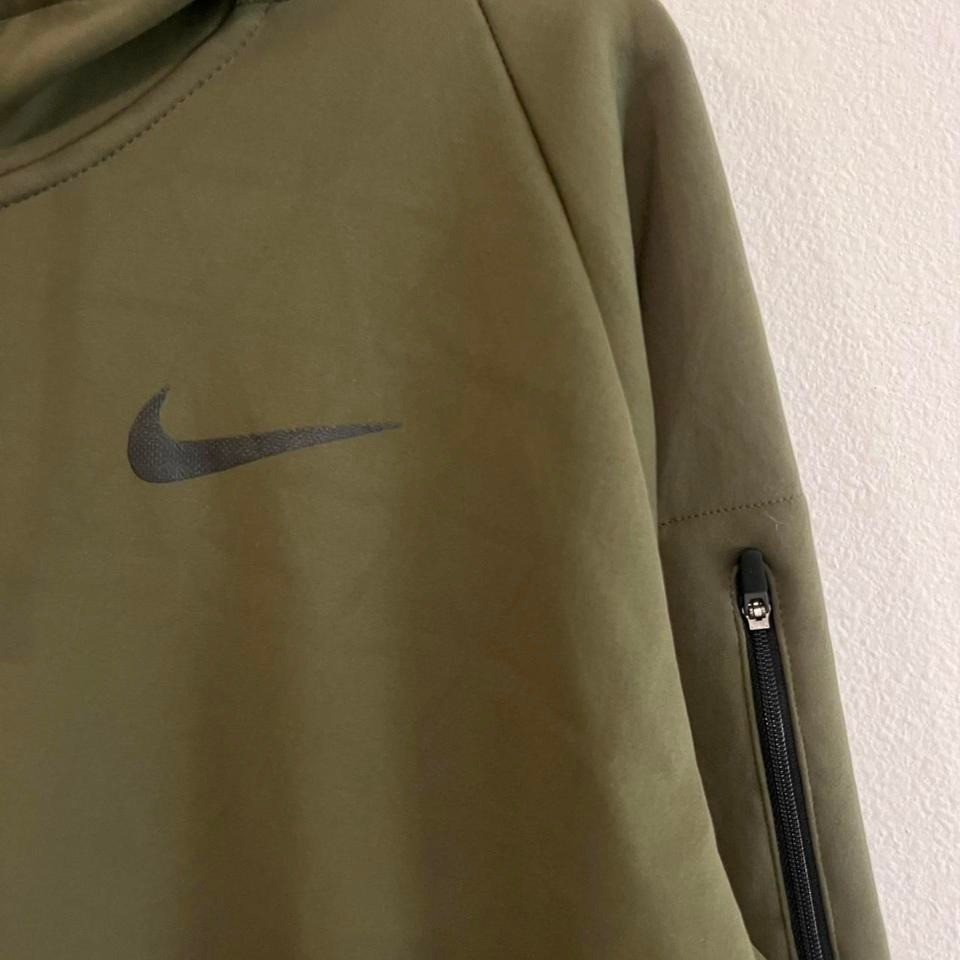 Nike Zip Up Olive Green Tech Fleece Athletic Hoodie Utility Mens Size XL thumbnail 5