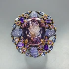 Jewelry gem 36 ct Natural Ametrine Ring 925 Sterling Silver Size 8 /R474944