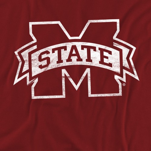 Mississippi State University Adult T-Shirt Bulldogs Logo, Maroon, S-3XL