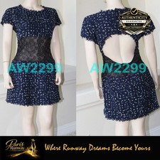 CHANEL 2011 Most Wanted Runway Tweed Dress CC Logo Mint Blue Multi Color 38 New