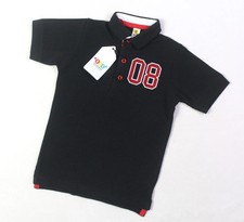 Black Kids Polo Shirt Boys Casual Cotton Summer Short Sleeve Tee 1-12Y