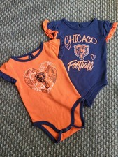Chicago Bears Baby Outfit LOT of 2 One Piece Bears Love size 3/6 Months NFL A3