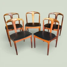Set of 5 Johannes Andersen Danish Teak Midcentury Juliane Dining Chairs