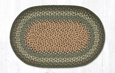 Earth Rugs C-13 Dark Green Oval Braided Rug 20" x 30"
