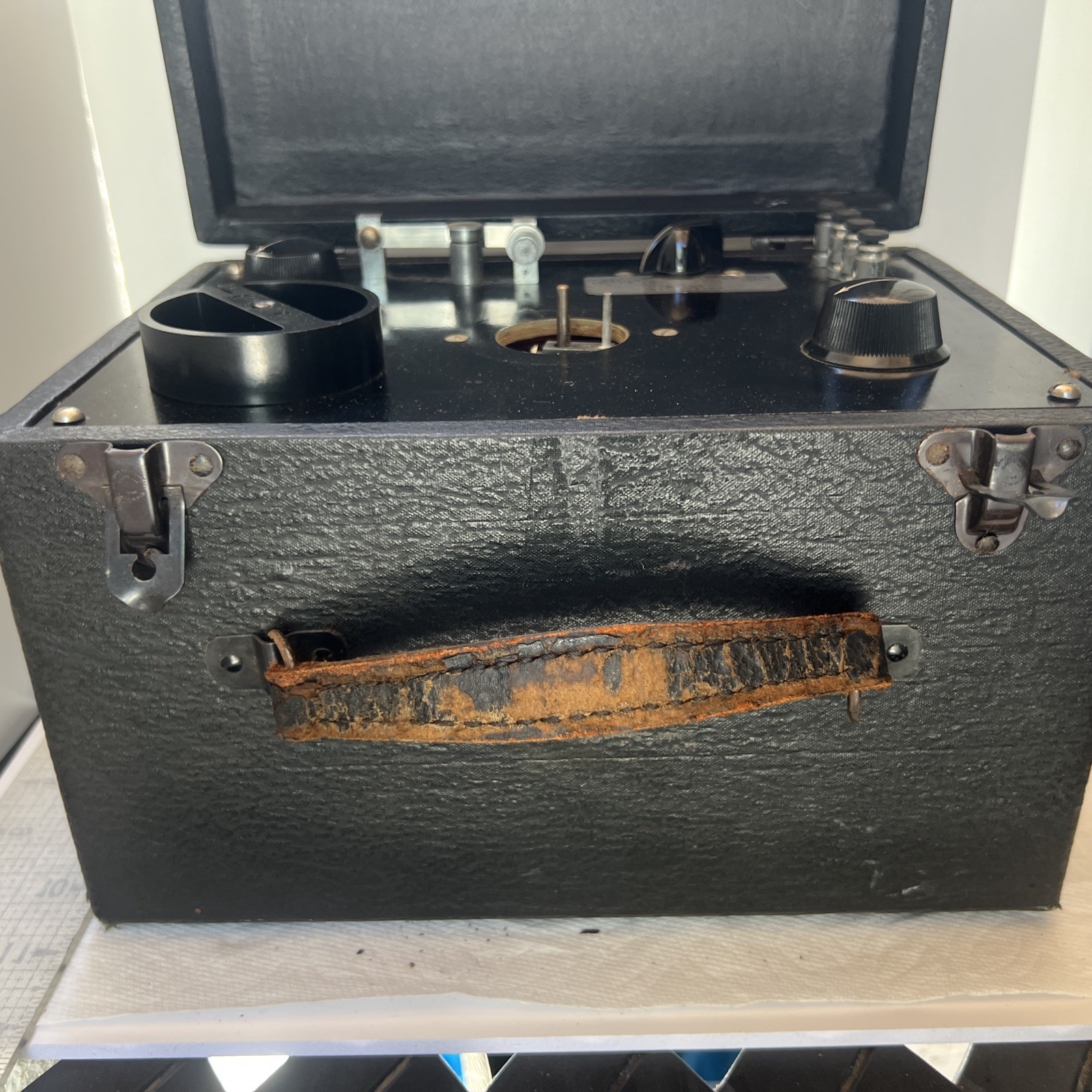 Vintage Code Instructograph Morse Code Trainer Machine WWII Era Spy w/Case Clean