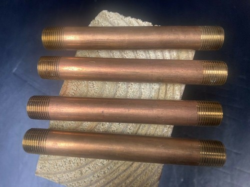 3/8'' npt x 5'' lg. red brass pipe nipple 4pcs