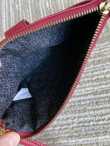 LODIS Damen Rot Kieselleder Handgelenktasche Clutch Geldbörse Portemonnaie - Bild 3 von 6