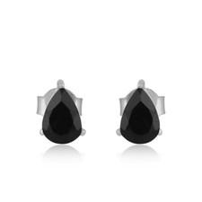 925 Sterling Silver Black Onyx Teardrop Mini Stud Earrings Gift For Daughter's
