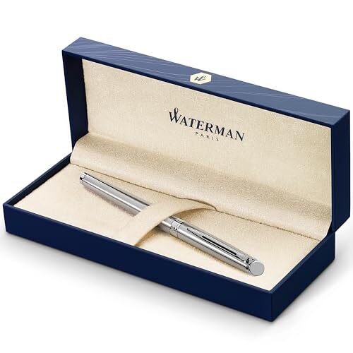 Waterman Hémisphère Pen, Stainless Steel w/ Chrome Trim - Fine Point - Gift 
