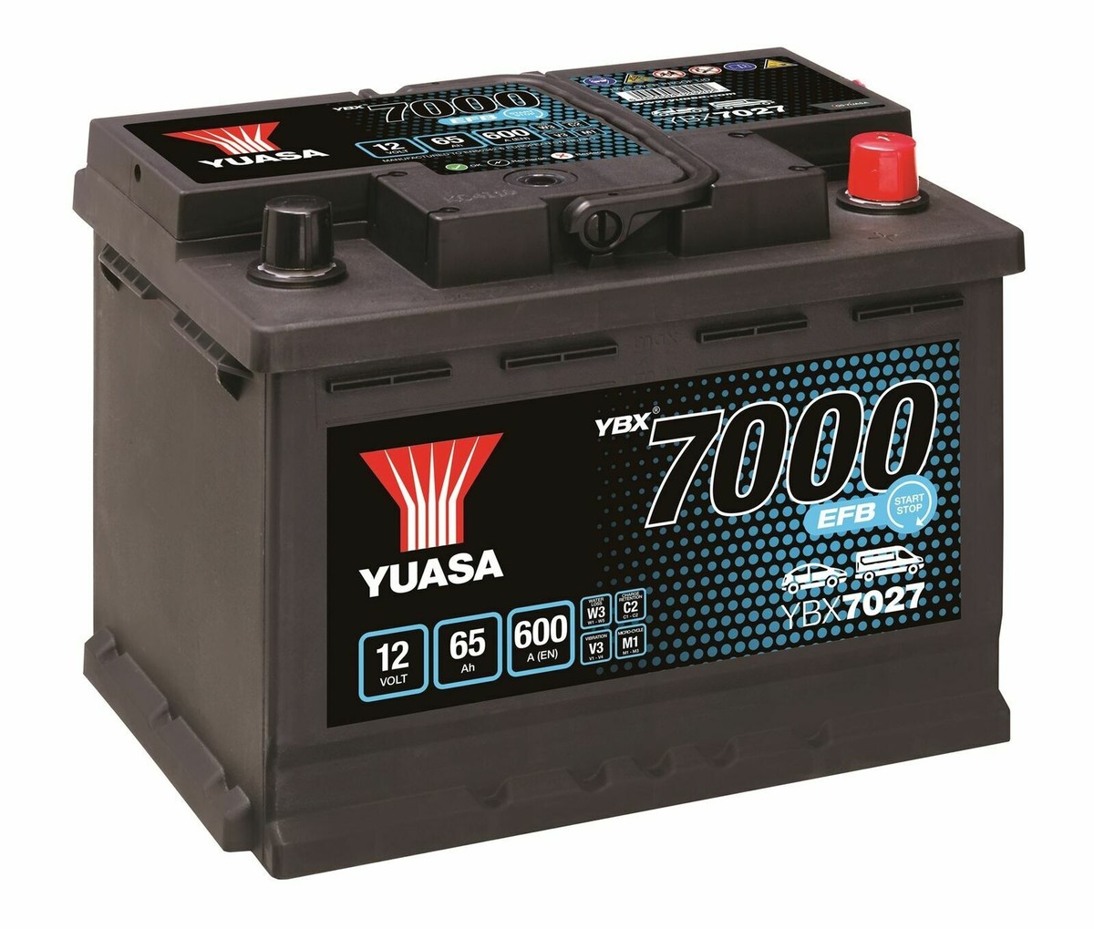 Yuasa EFB Start Stop Plus Battery 65Ah 600CCA YBX7027 Year