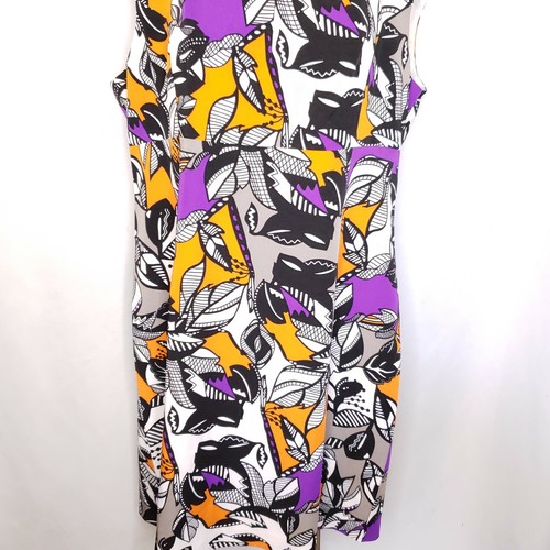 Voir Voir mehrfarbig Sommer Büro Karriere Kleid schwarz lila orange Größe 16 - Bild 3 von 8