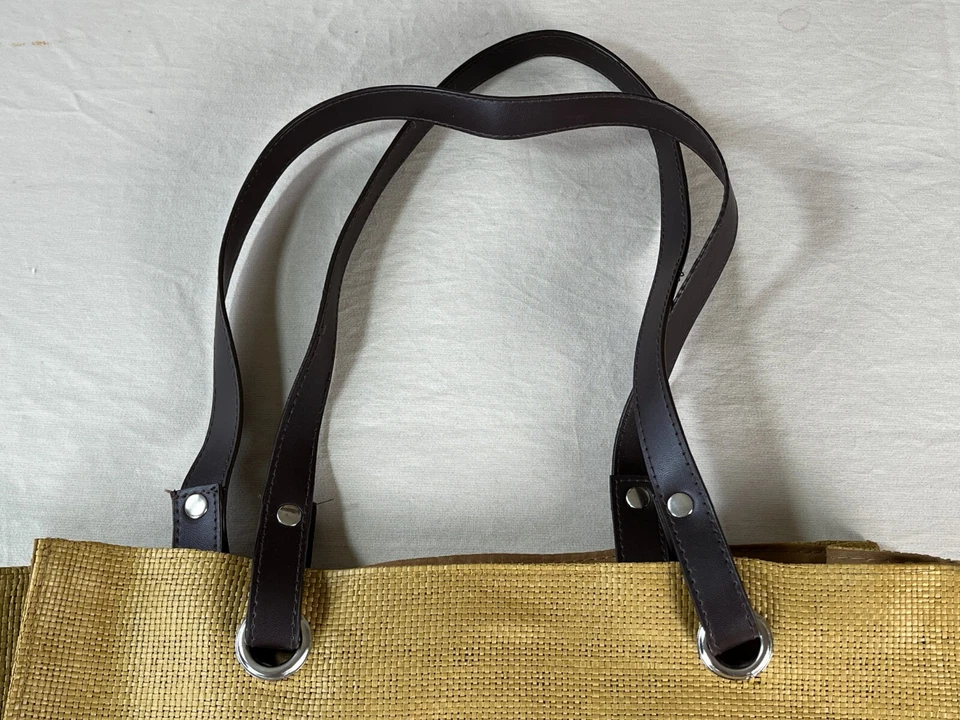 Bolso de hombro TOMMY BAHAMA de lona sintética con logotipo de arpillera - correas de cuero Foto 4 de 4